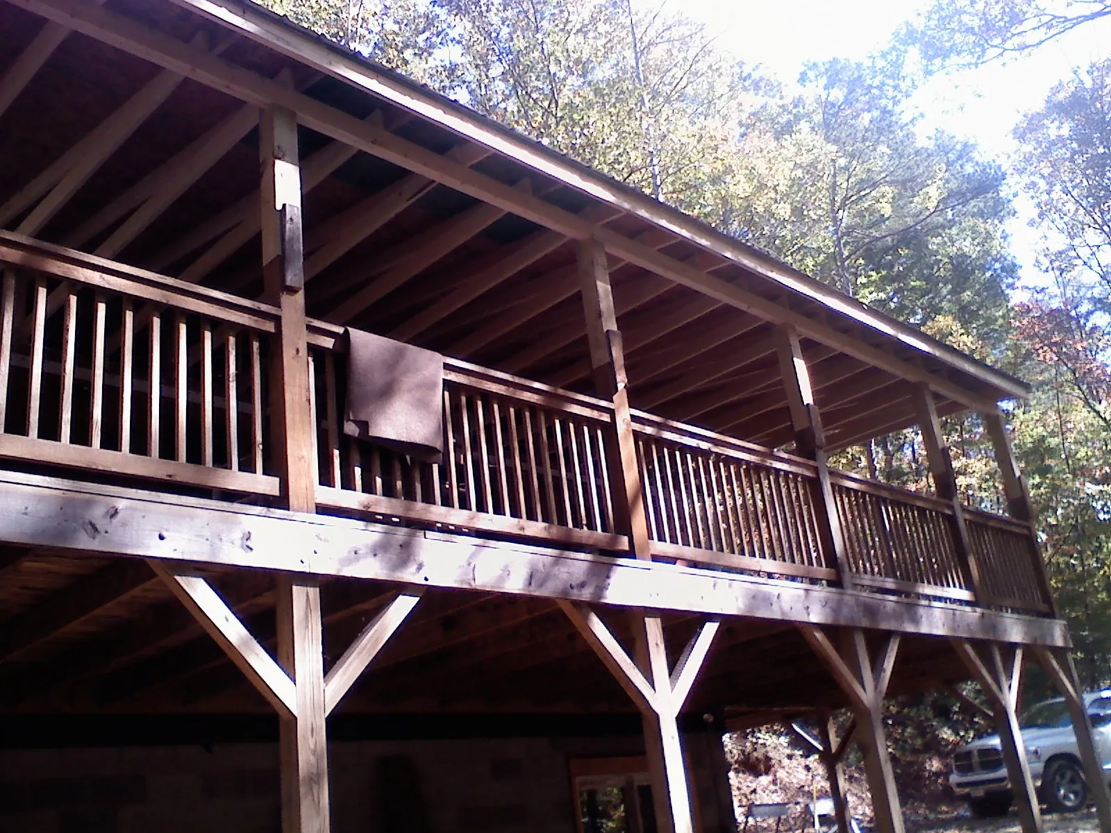 Timber framing under a new elevated porch and deck — Roof Leak Repair in Orangevale by Roofing Brothers